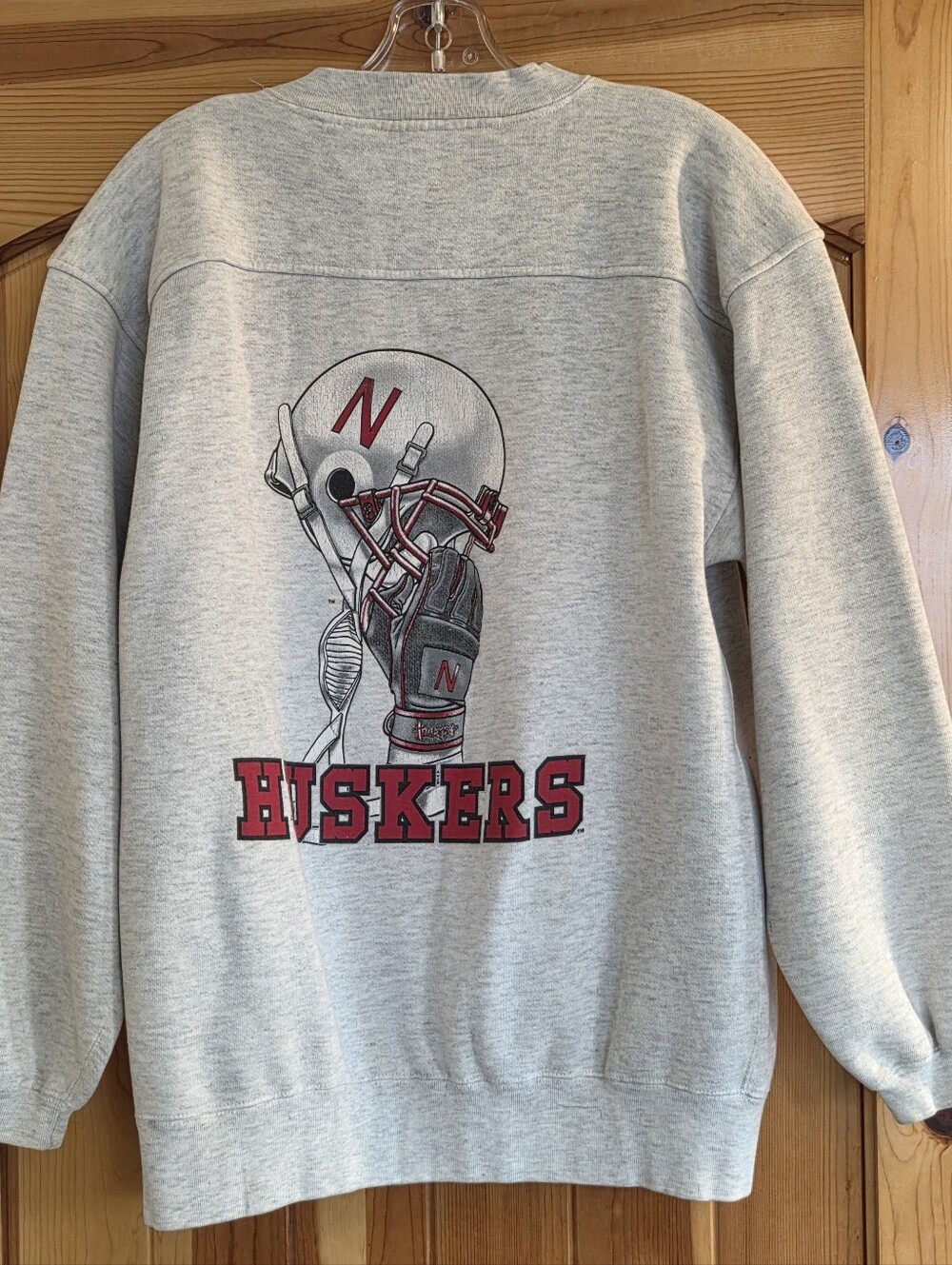 VTG Nebraska Cornhuskers Huskers Crewneck Sweatshirt USA Made Galt Sand Medium - Picture 4 of 8